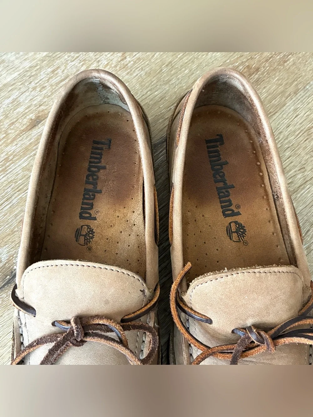 Timberland Brown Tan Nubuck Leather Moccasin Boat Shoes Men’s Size 7.5